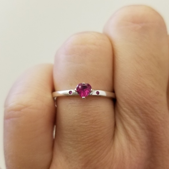 Sterling You & Me ❤️ Ruby Ring - Picture 7 of 7